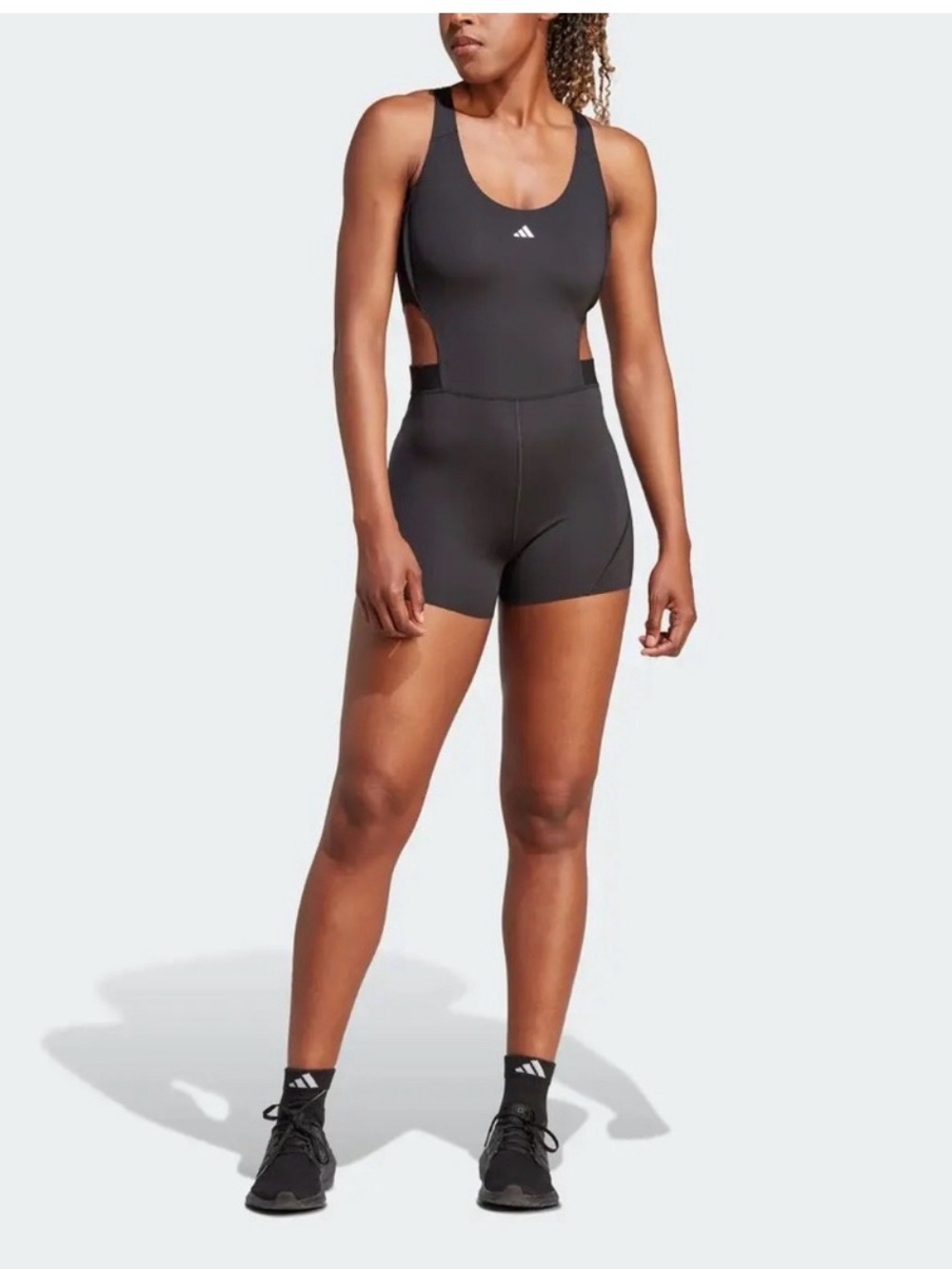 adidas Women's‎ Black Power One Piece Unitard Short set size XL athletic sporty